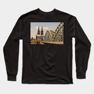 Köln Cathedral and Bridge Long Sleeve T-Shirt